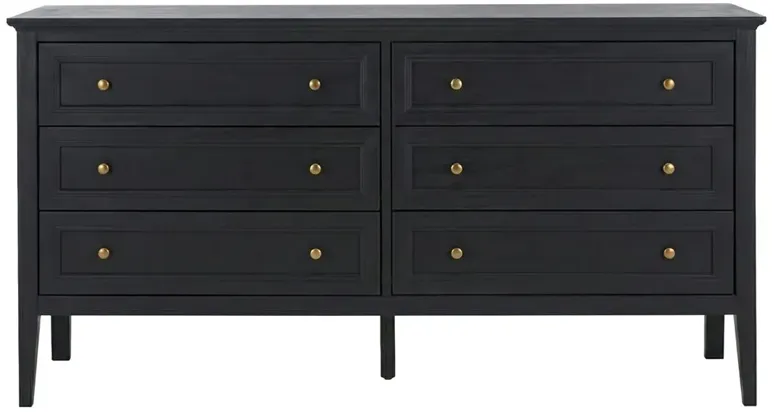 Fionelle Modern Classic Black Wood Double Dresser