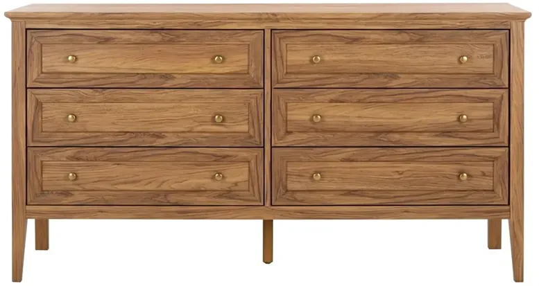 Fionelle Modern Classic Brown Wood Double Dresser