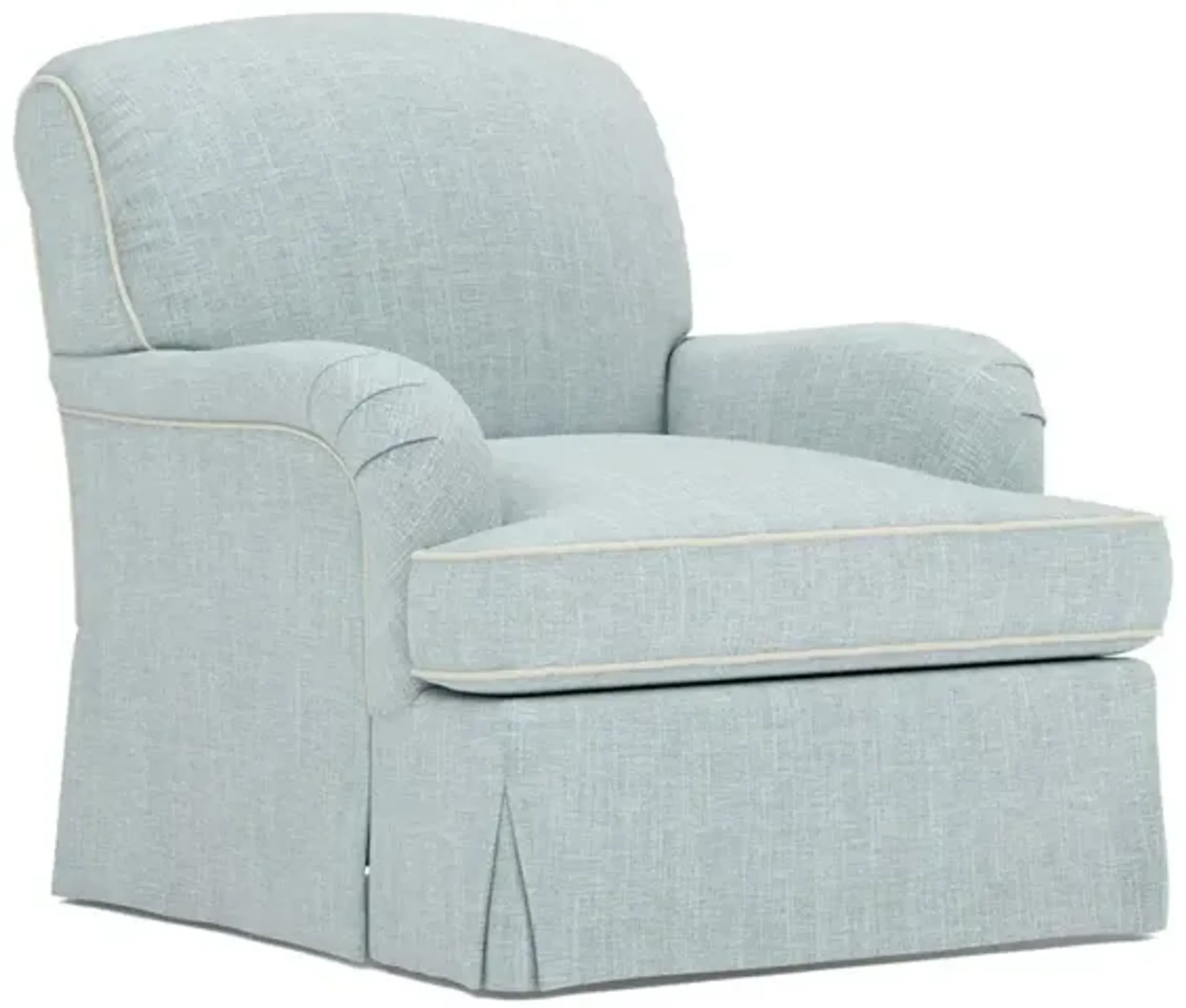 Felicity Coastal Sky Performance Skirted Swivel Chair | Furniture.com