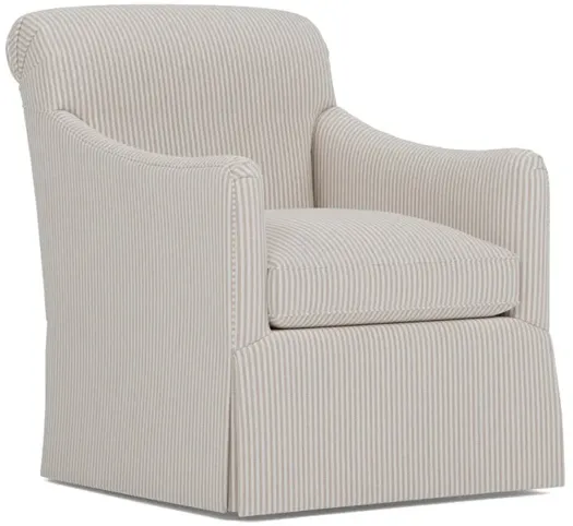 Geovana Seashell Stripe Skirted Swivel Glider Chair