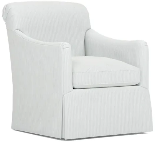Geovana Sky Blue Stripe Skirted Swivel Glider Chair