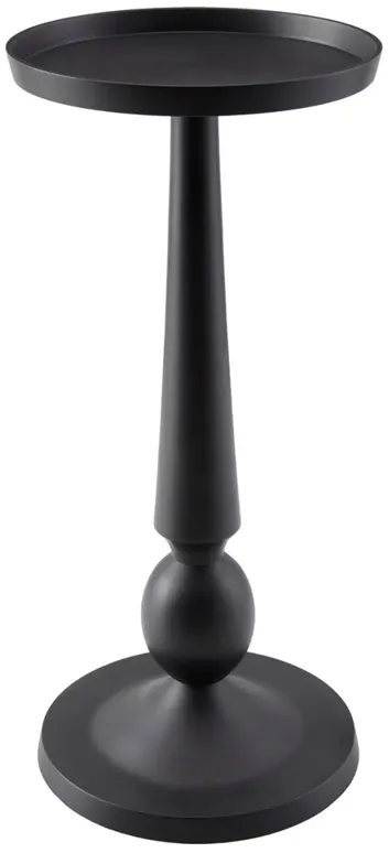 Tolland Updated Traditional Black Aluminum Round Drink Table