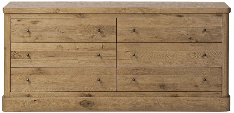 Diego Updated Traditional Honey Brown Oak Double Dresser