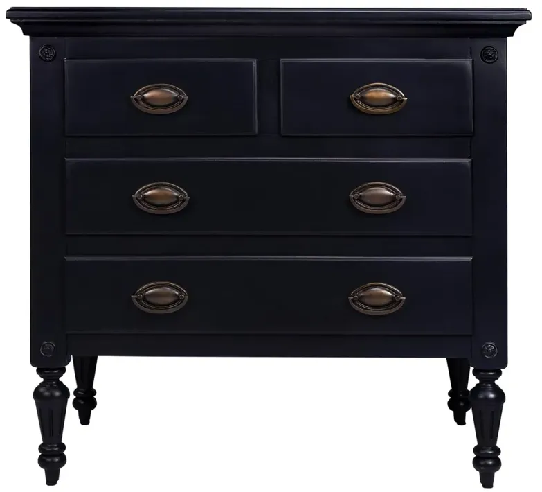 Westfield Updated Traditional Black Wood Bachelor Chest
