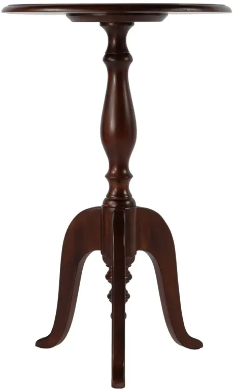 Elia Updated Traditional Brown Mango Wood Pedestal Drink Table