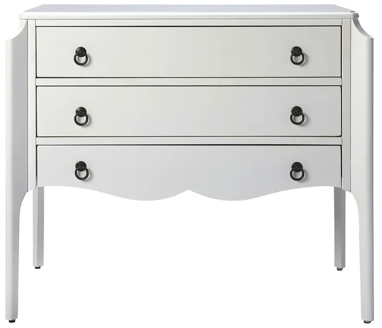 Georgie Updated Traditional White Wood Rectangular Bachelor Chest