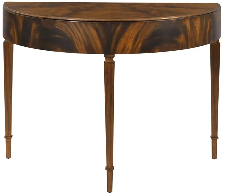 Kensington Updated Traditional Margate Mahogany Wood Demilune Console Table