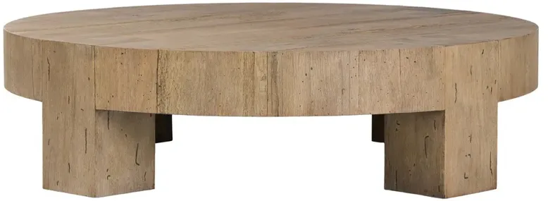 Oliver Rustic Lodge Brown Oak Round Coffee Table