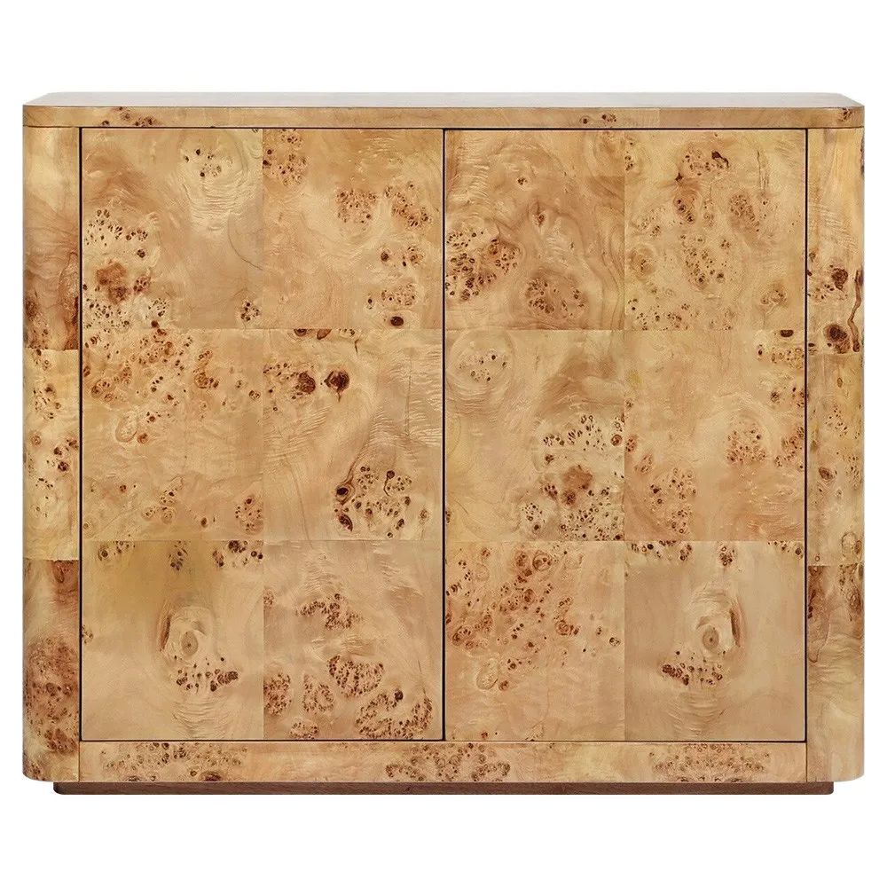 Mullins Modern Classic Natural Burl Small Media Cabinet - 42"