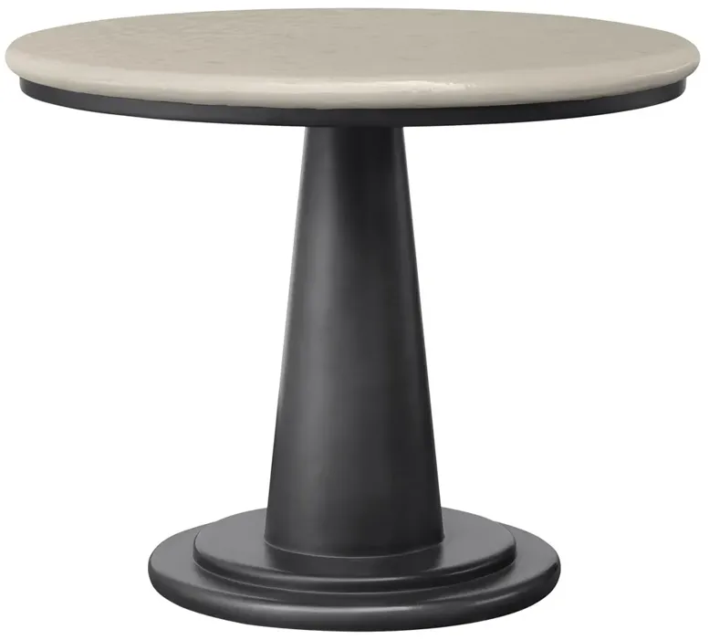 Laira Modern Classic White Concrete Round Outdoor Dining Table - 38"