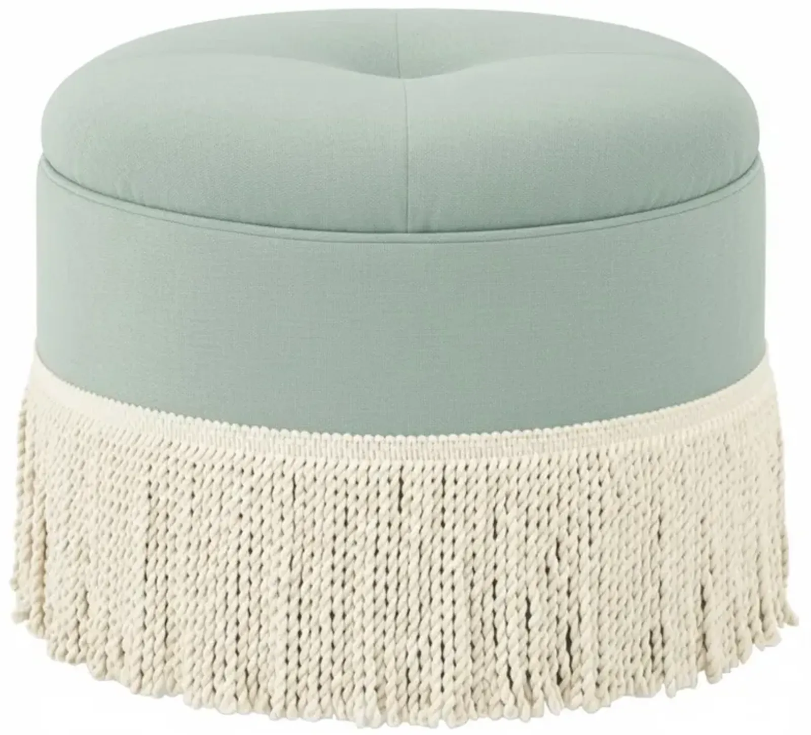 Anslie Sea Mist Velvet Ottoman