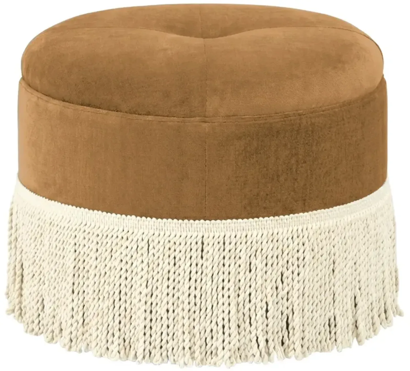 Anslie Turmeric Performance Velvet Ottoman