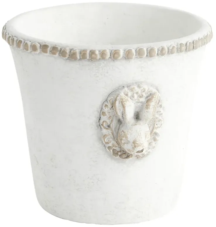 Celia French Country White Rabbit Medallion Outdoor Planter - Medium