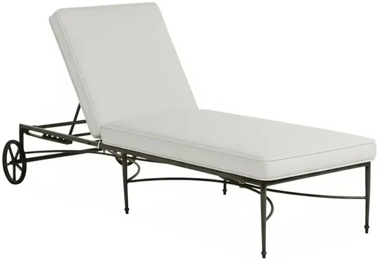 Roma Bali Pearl Upholstered Slate Grey Aluminum Outdoor Chaise Lounge