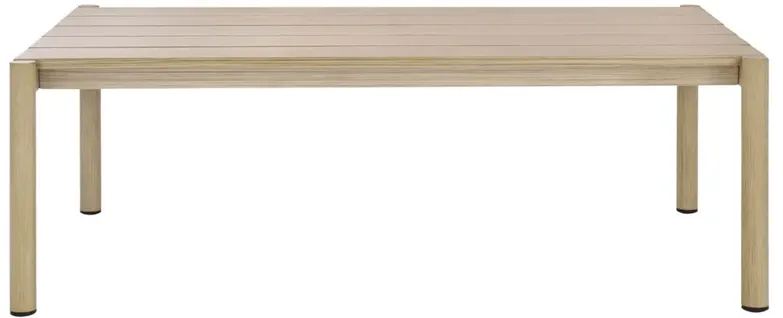 Darla Coastal Beach Natural Wood Rectangular Outdoor Coffee Table