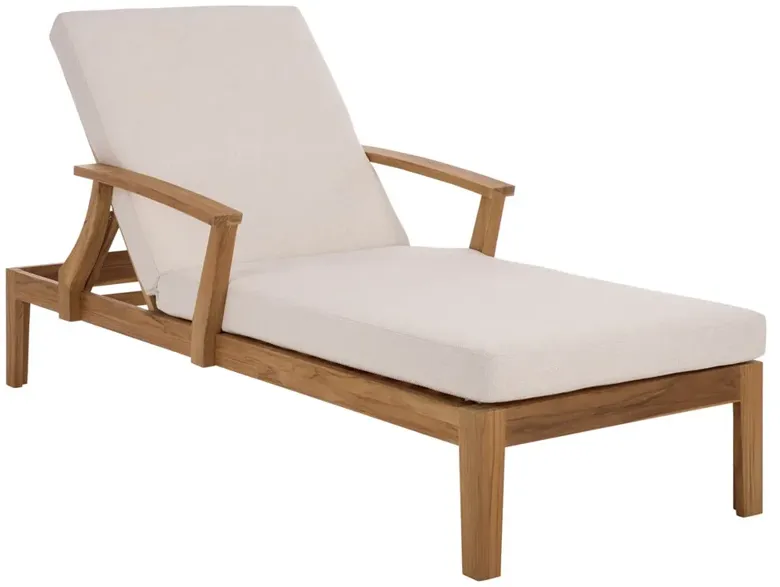 Camila Coastal Beach Natural Teak Outdoor Chaise Lounge