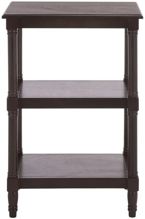 Ruie Updated Traditional Dark Brown Pine Rectangular Accent Table