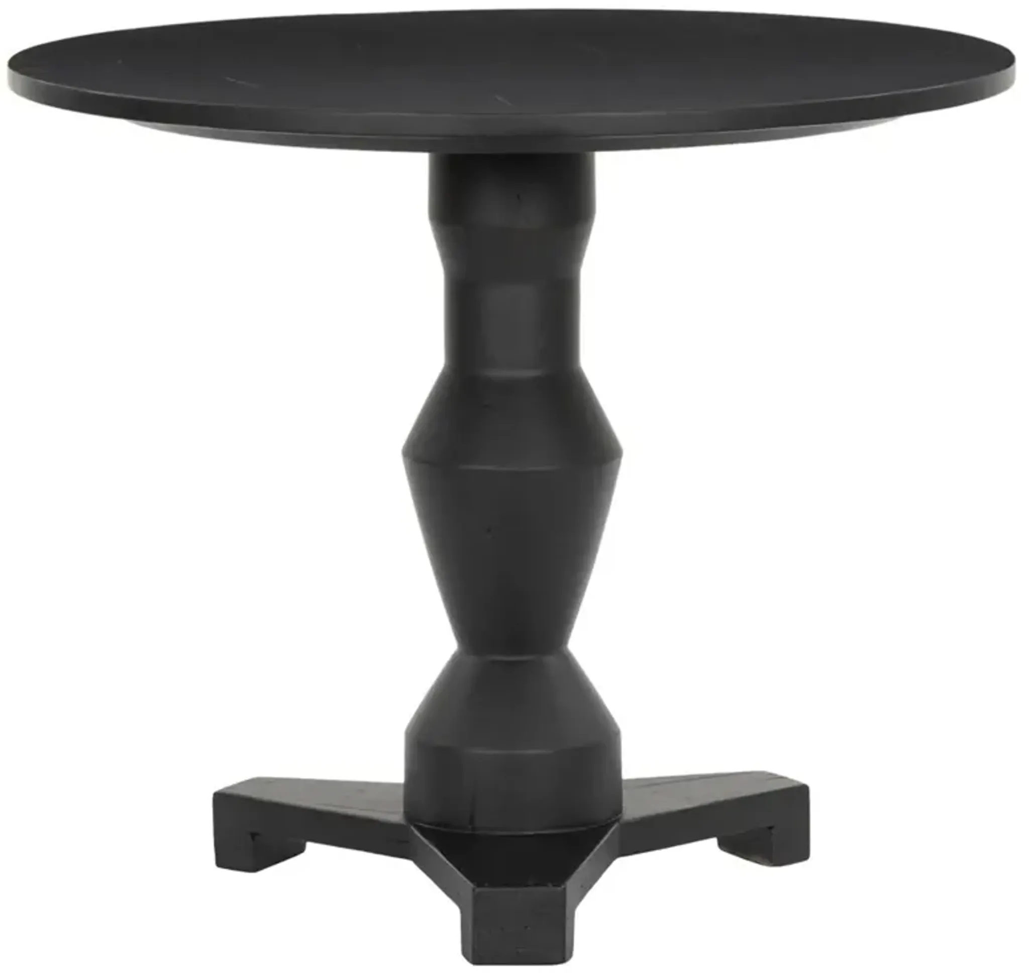 Rivi Rustic Lodge Black Reclaimed Wood Round Pedestal End Table Large ...