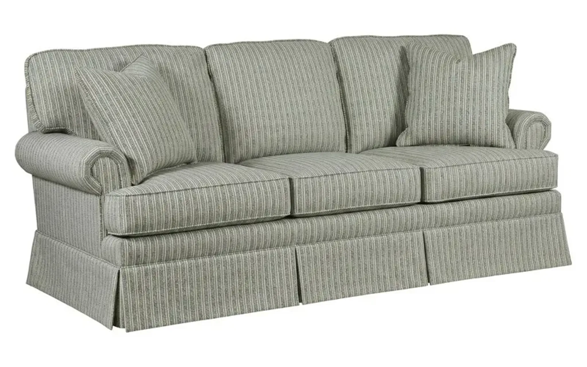 Callaway Ardoise Blue Stripe Skirted Sofa - 82