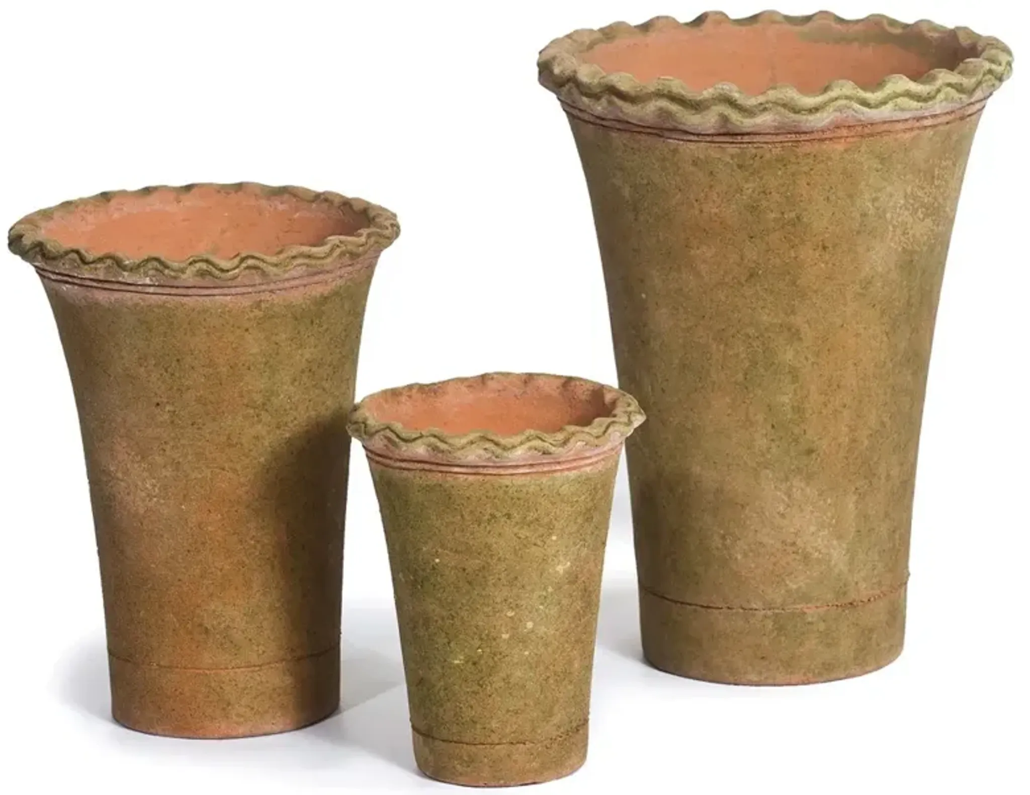 Axel French Country Aged Terracotta Pie Crust Tall Outdoor Planter 11 ...