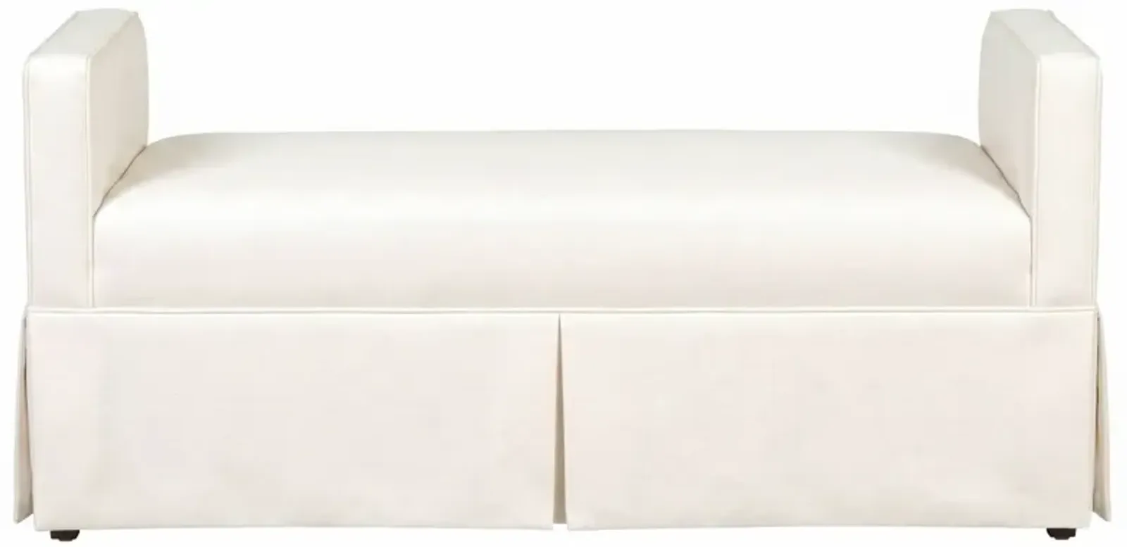 Delaney Canvas White Sunbrella Skirted Bench