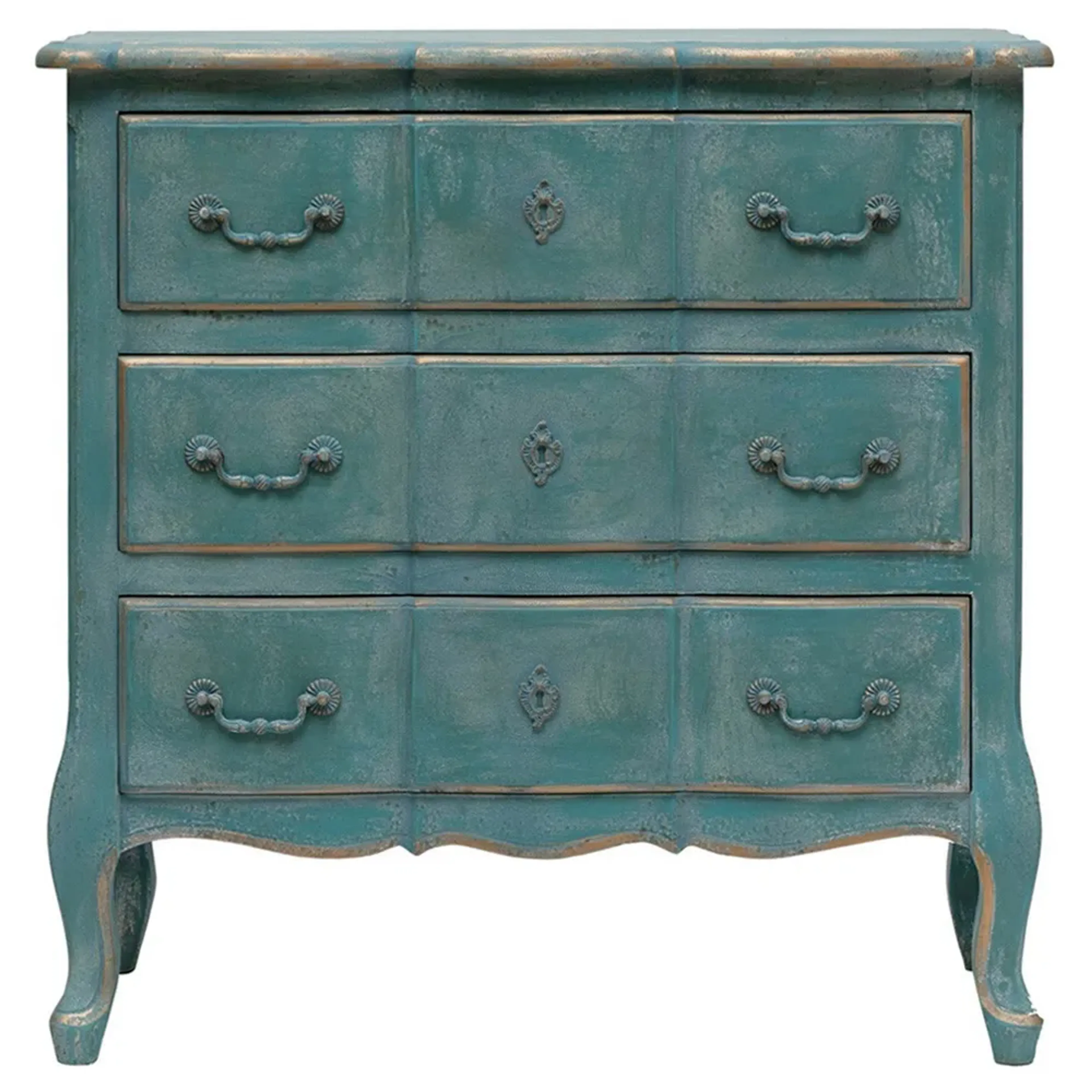 Millford French Country Distressed Blue Wood Dresser