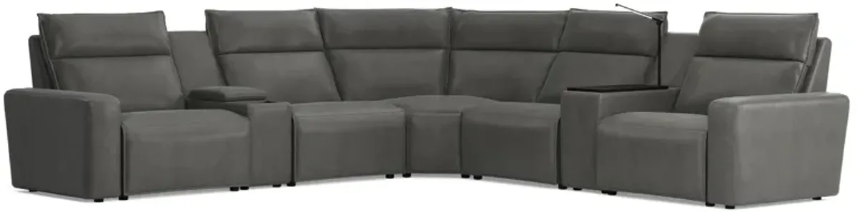 Modular Two 7-Piece Console Sectional - Charcoal