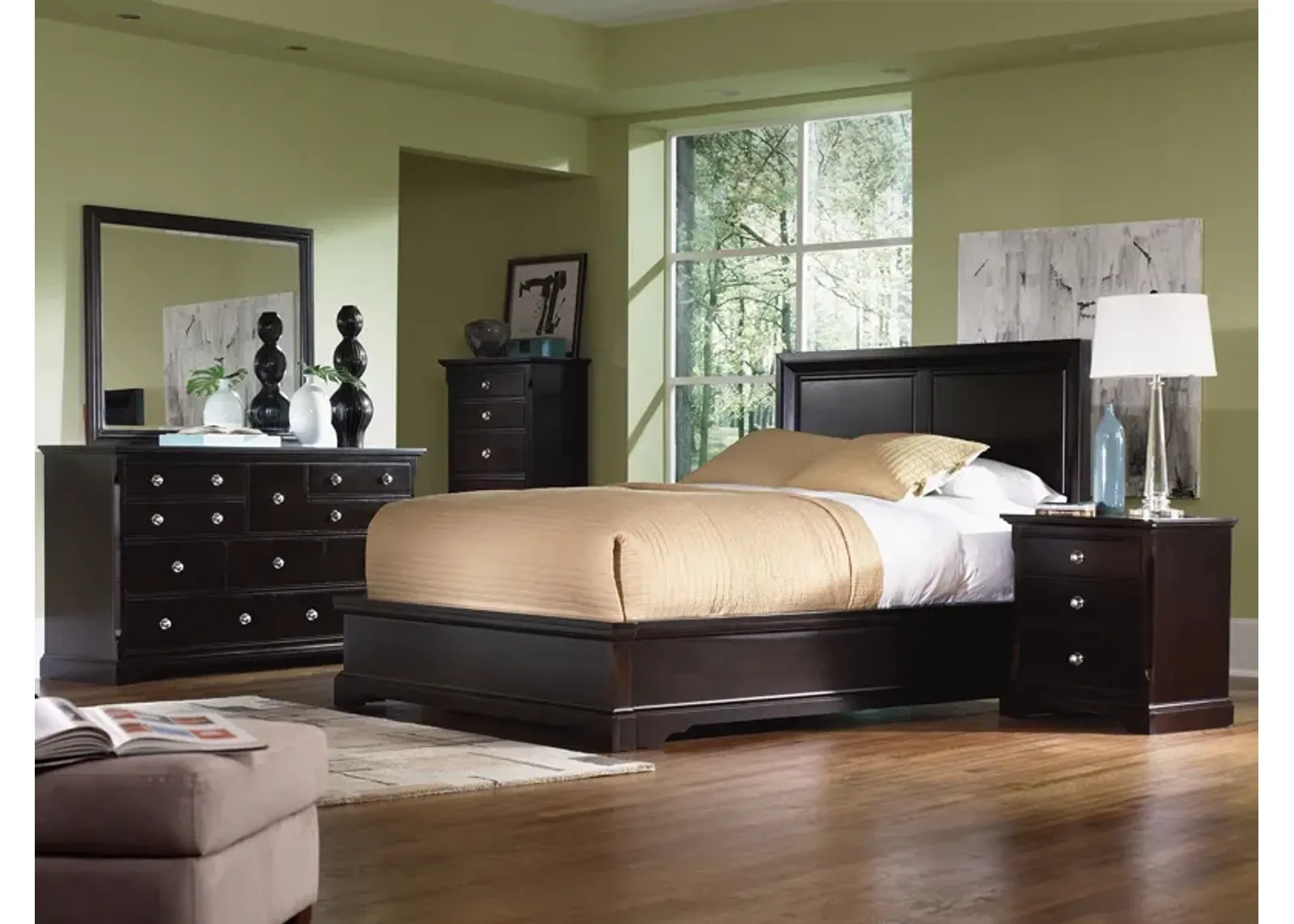 Georgetown 4-Piece Queen Panel Bedroom Set - Merlot