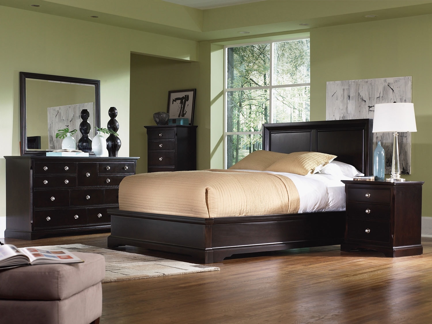 Georgetown 4-Piece Queen Panel Bedroom Set - Merlot