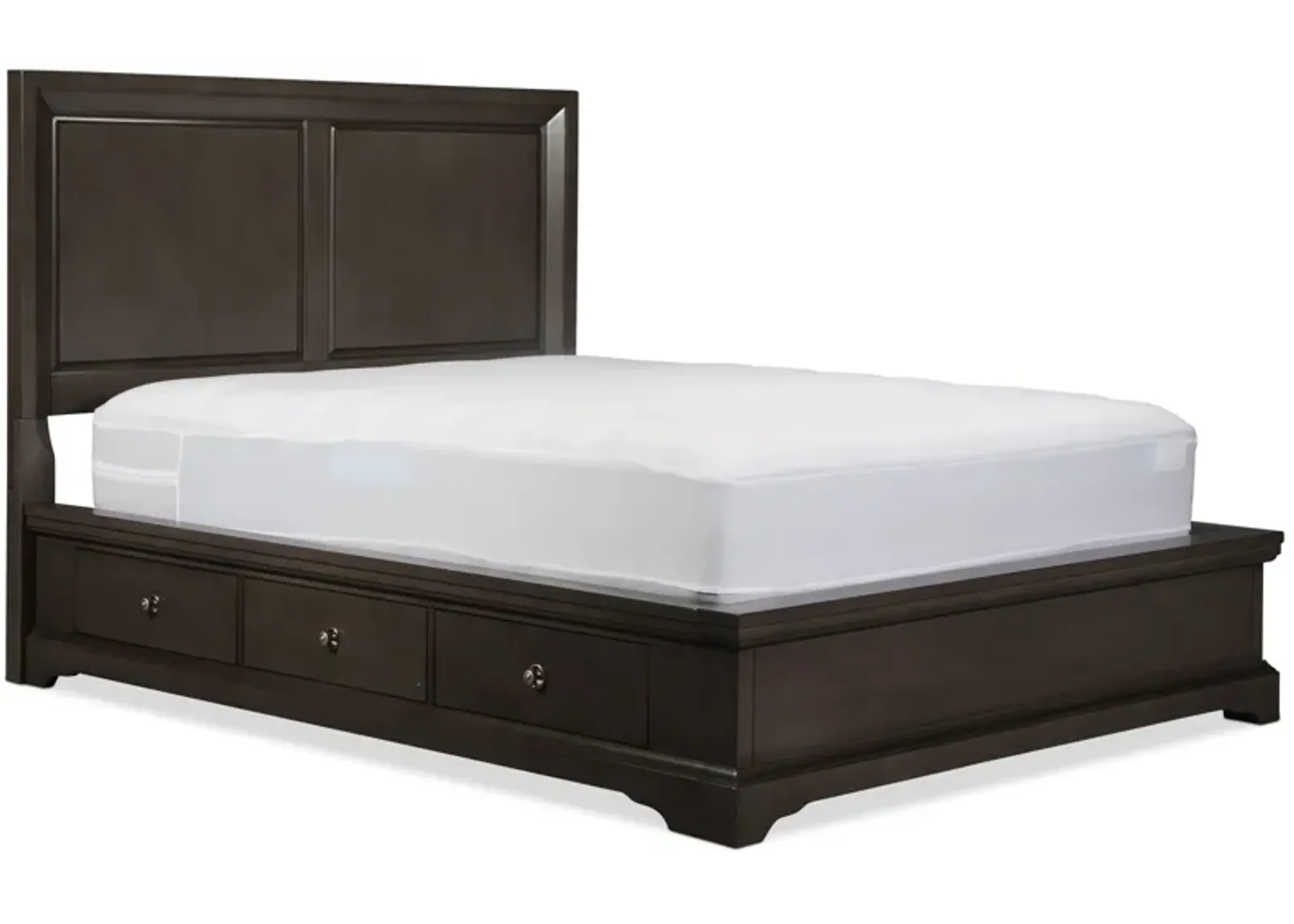 Georgetown Queen Bed w/ 1 Storage Unit in Grey