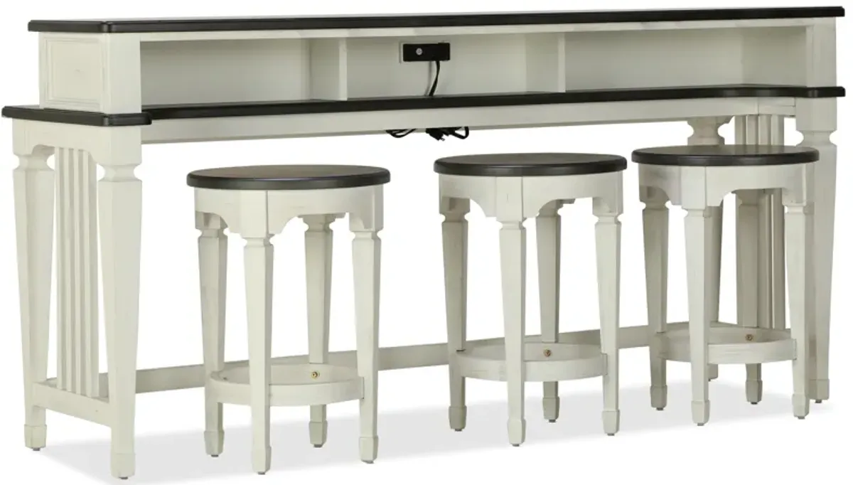 Caden Sofa Table and 3 Stools