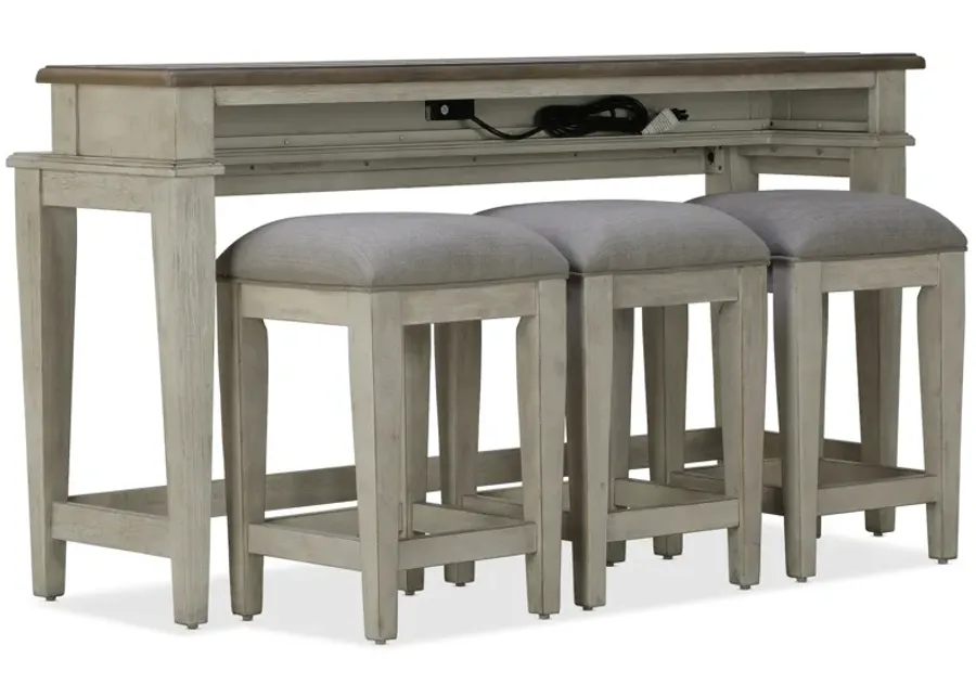 Killian Sofa Table and 3 Stools