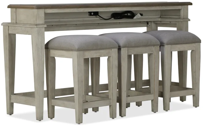 Killian Sofa Table and 3 Stools