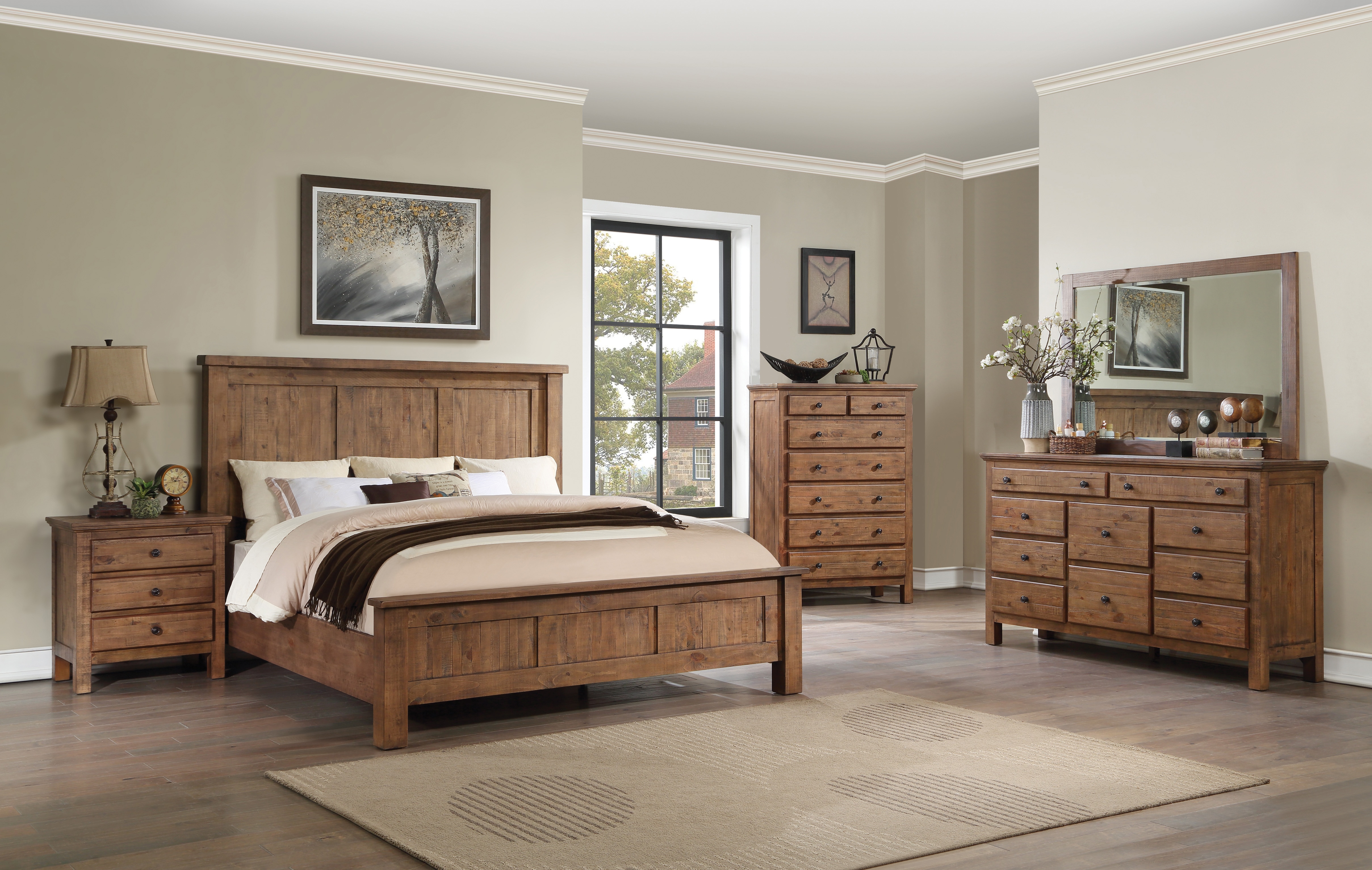 Valier 4-Piece Queen Panel Bedroom Set