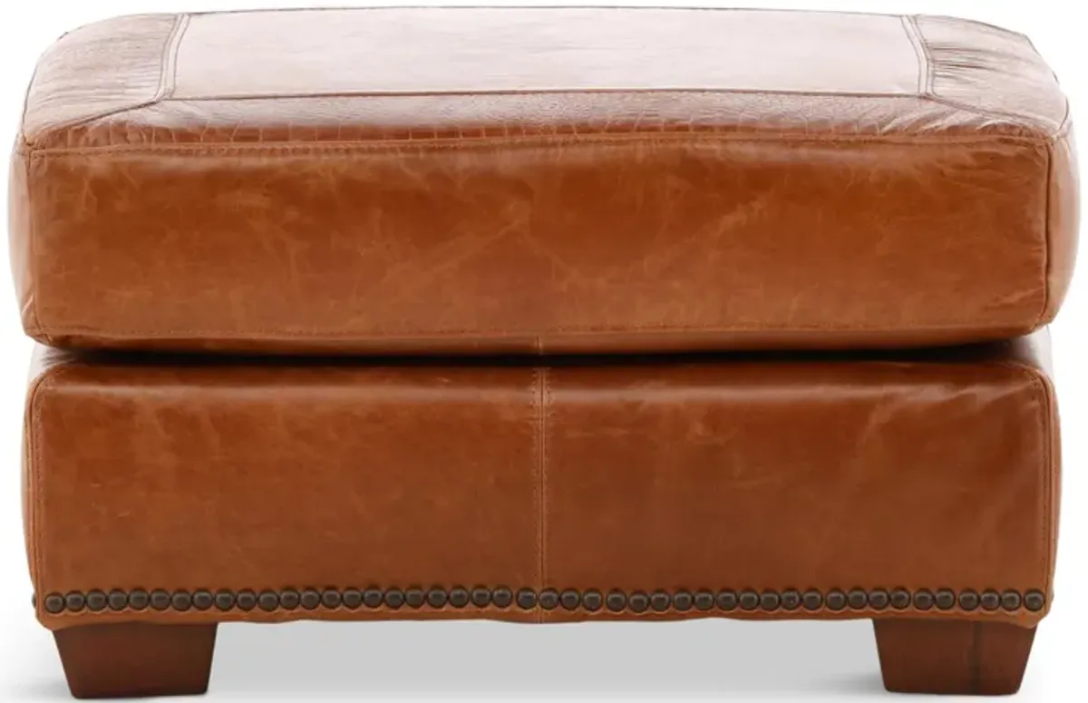 Park Avenue Leather Ottoman