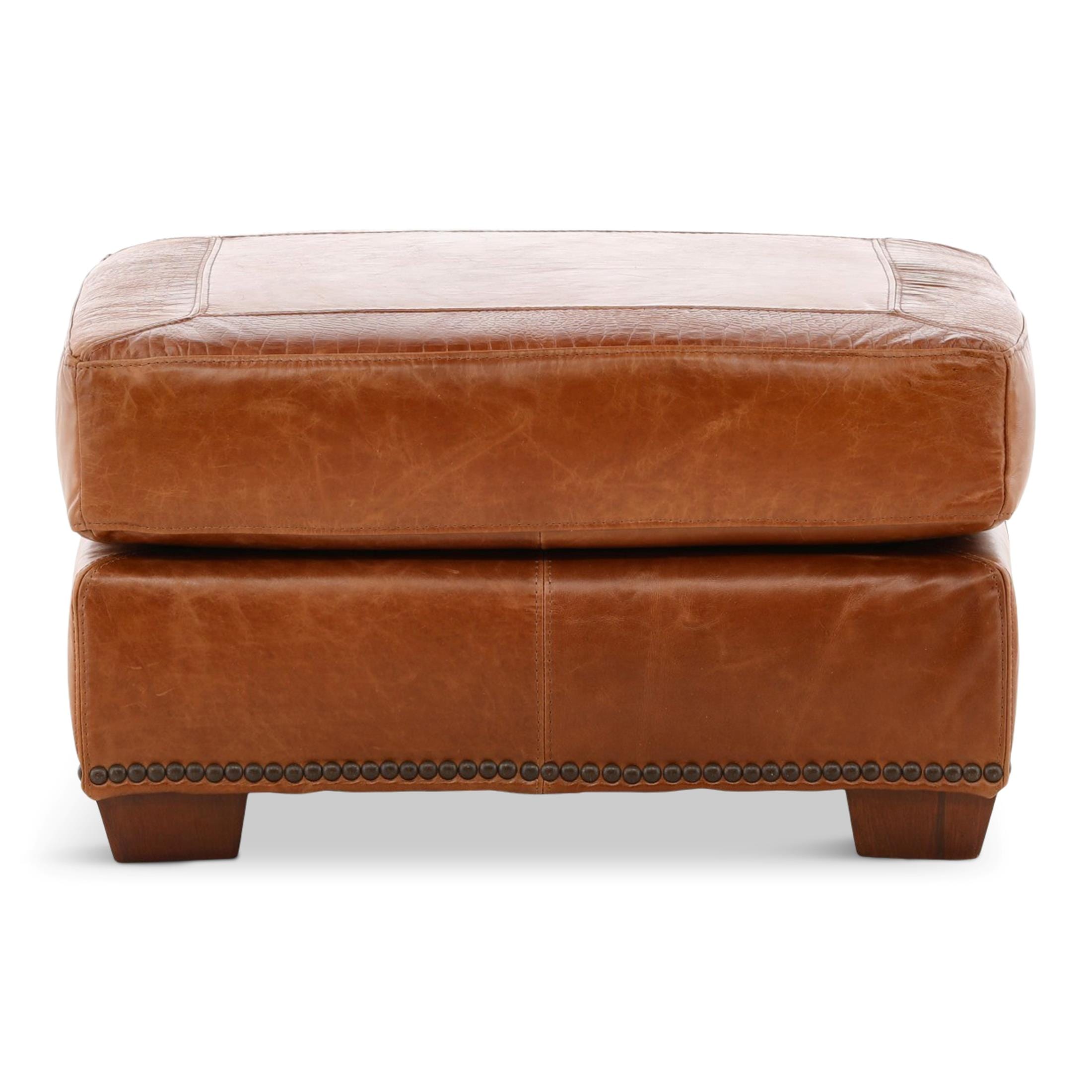 Park Avenue Leather Ottoman