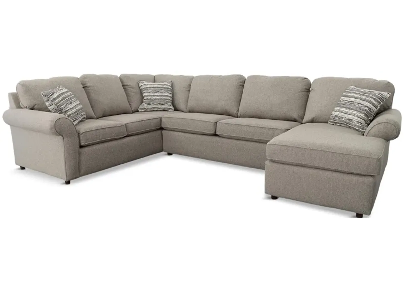 Walnut 3-Piece Sectional