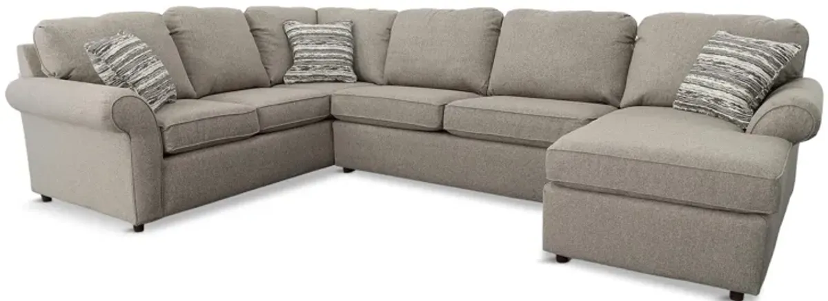 Walnut 3-Piece Sectional