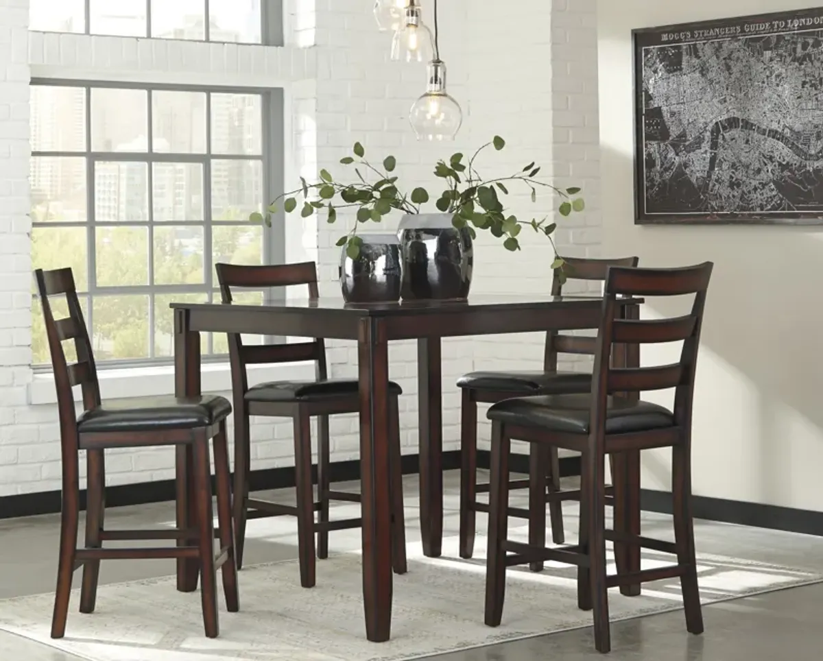 Coviar 5 Piece Counter Dining Set - Brown