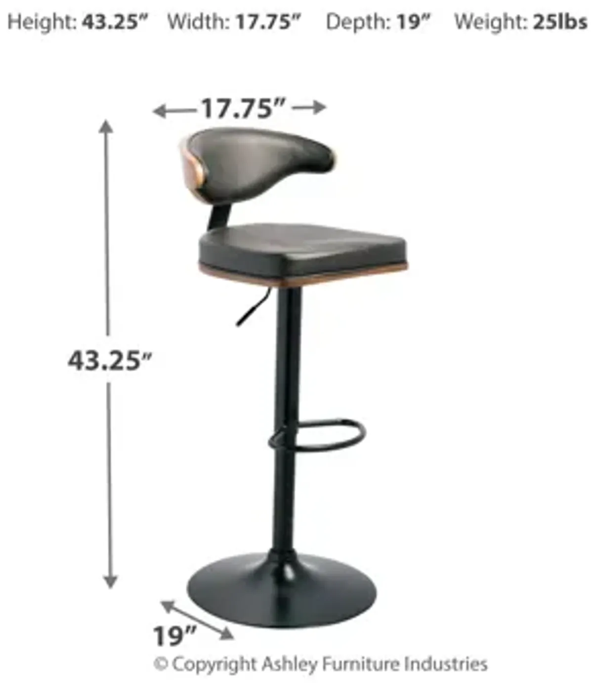 Bellatier Adjustable Height Bar Stool