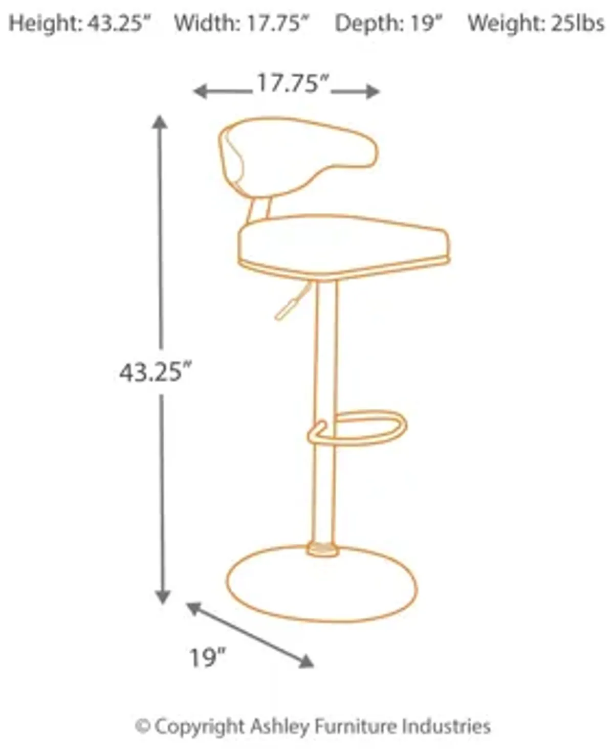 Bellatier Adjustable Height Bar Stool