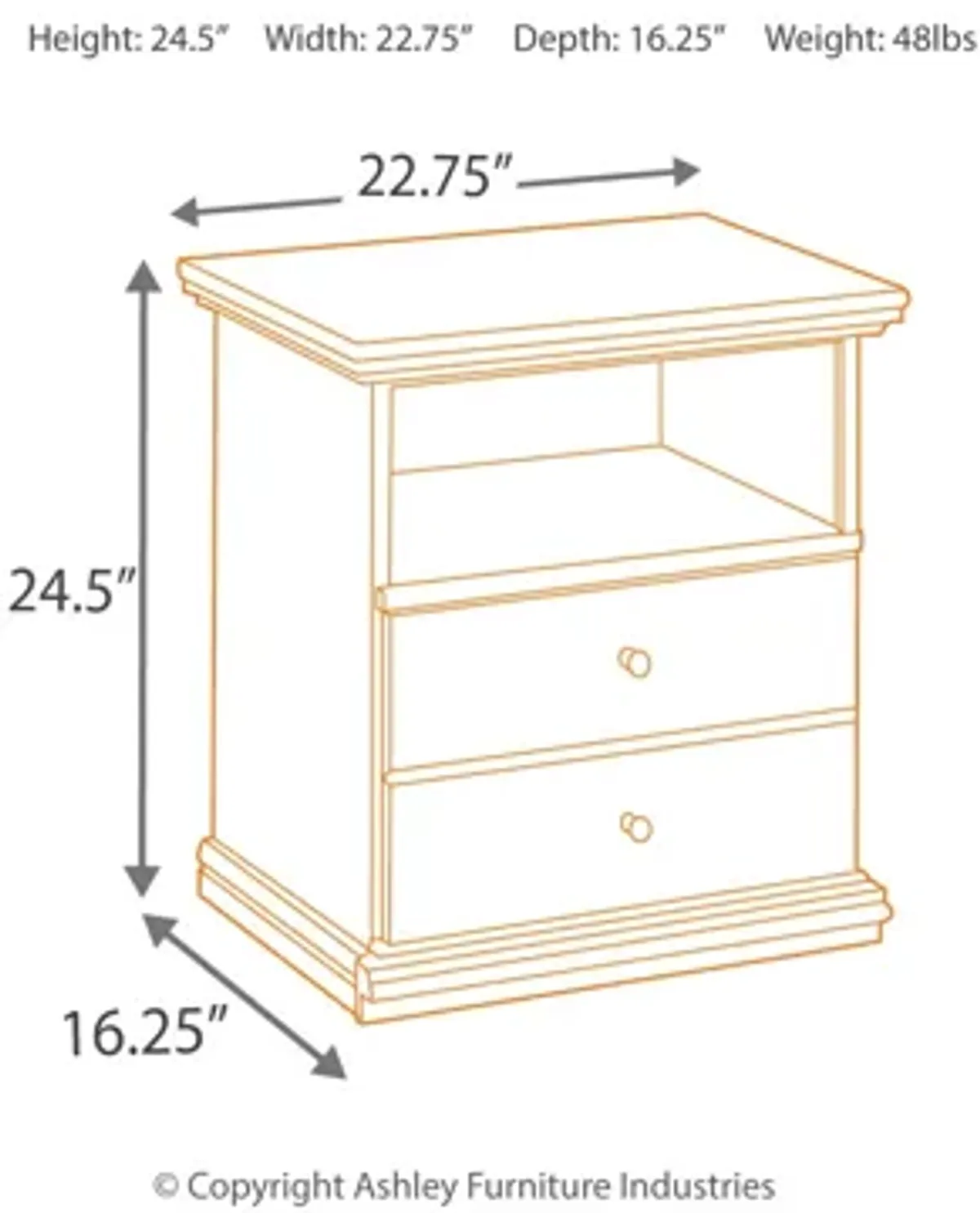 Maribel One Drawer Nightstand