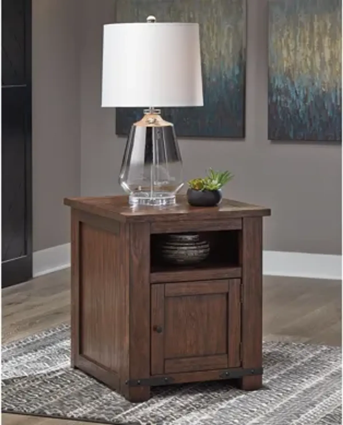 Budmore End Table with USB Ports & Outlets