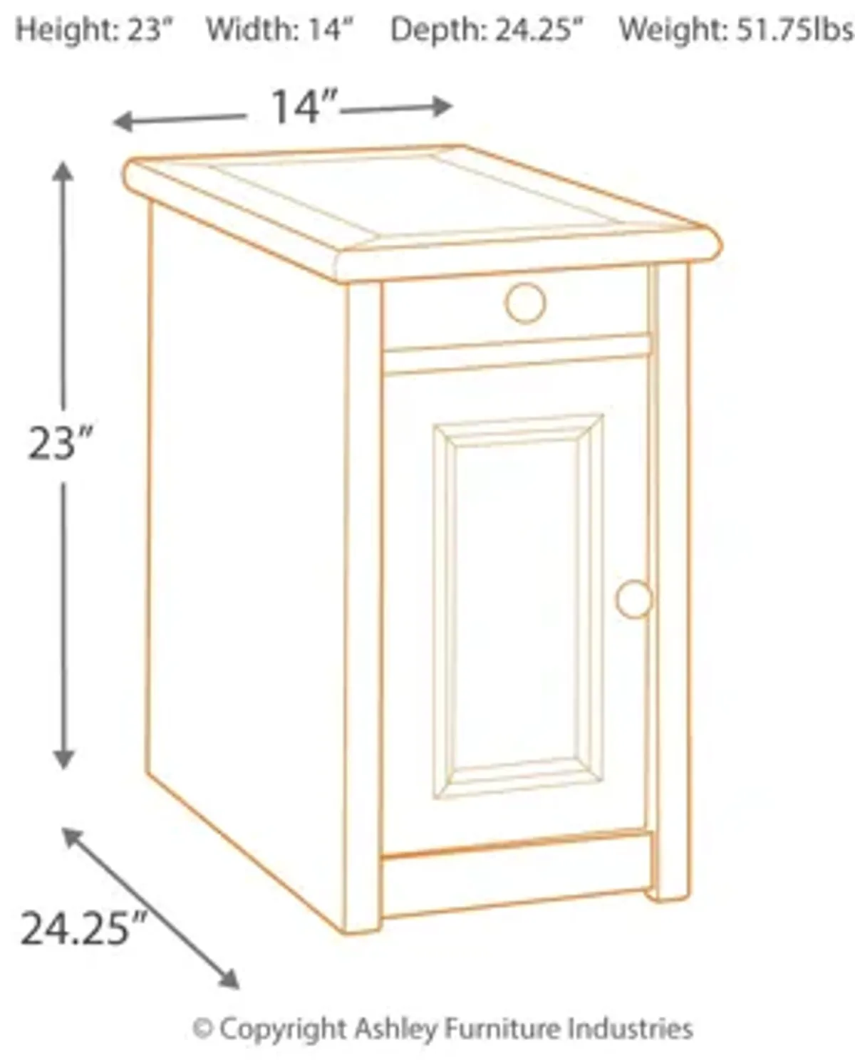 Bolanburg Chairside End Table with USB Ports & Outlets