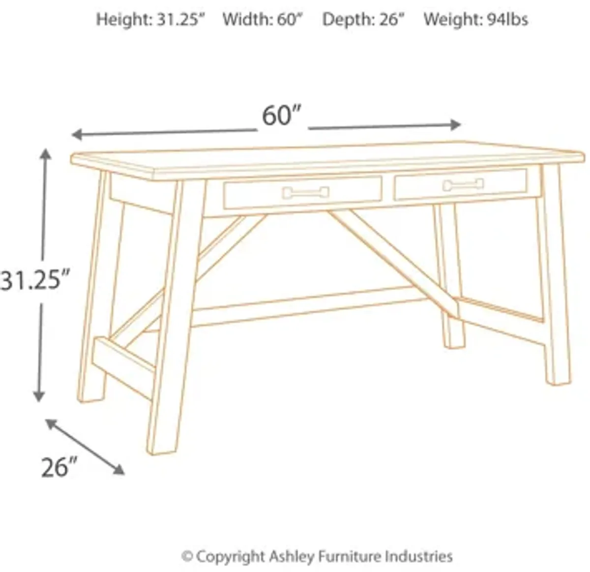 Baldridge Home Office Desk