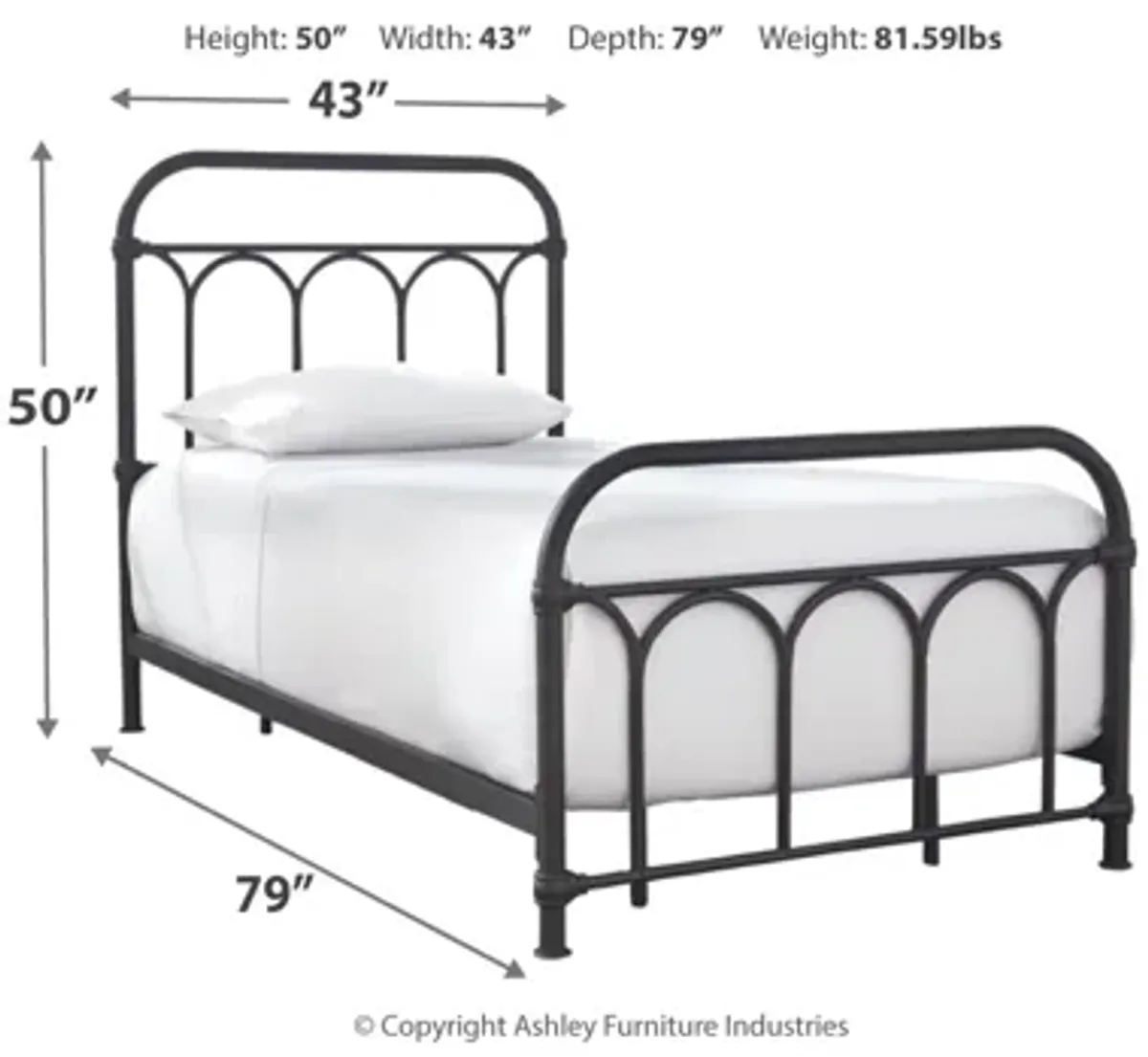 Nashburg Twin Metal Bed