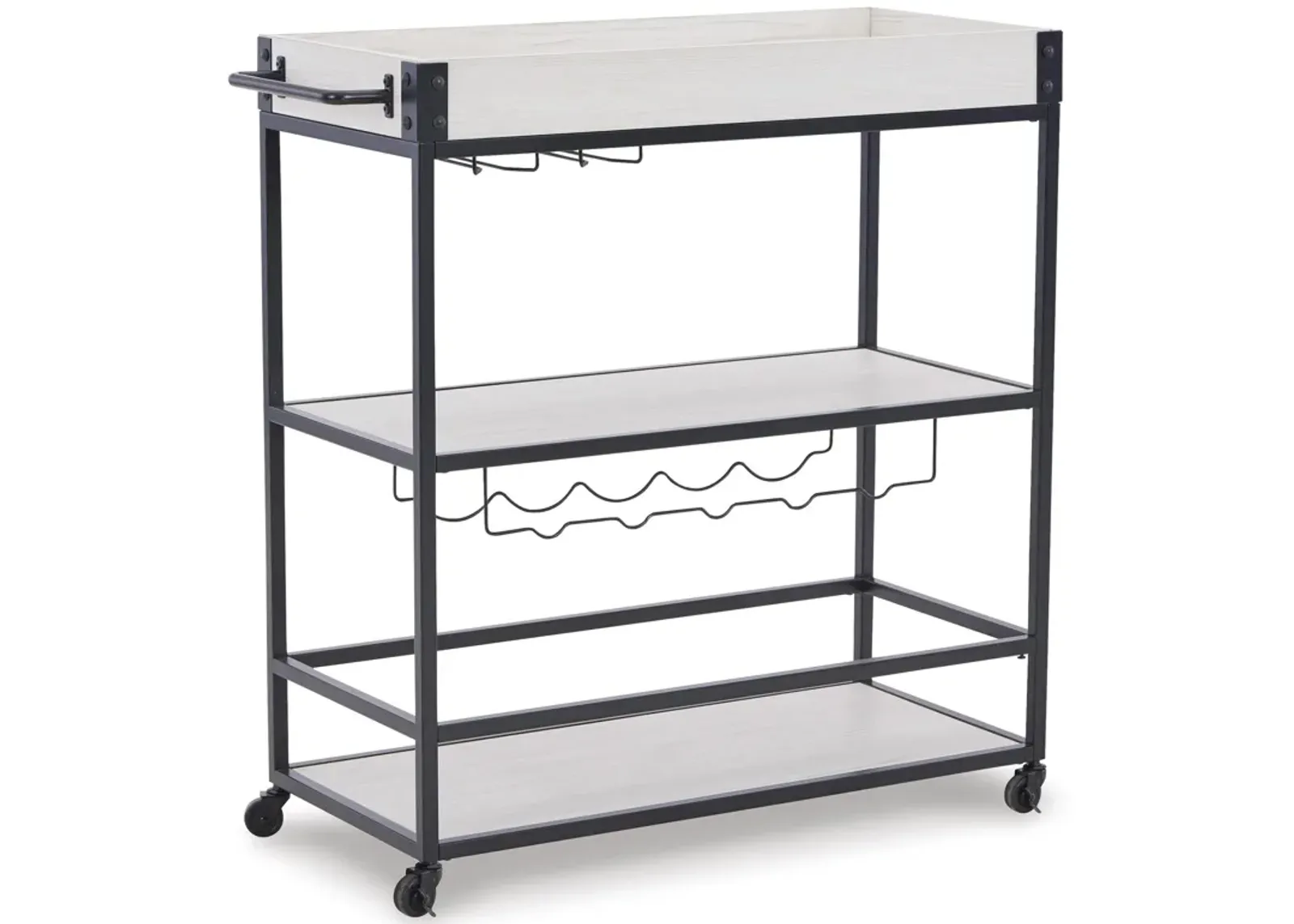 Bayflynn Rolling Bar Cart with Wine Storage