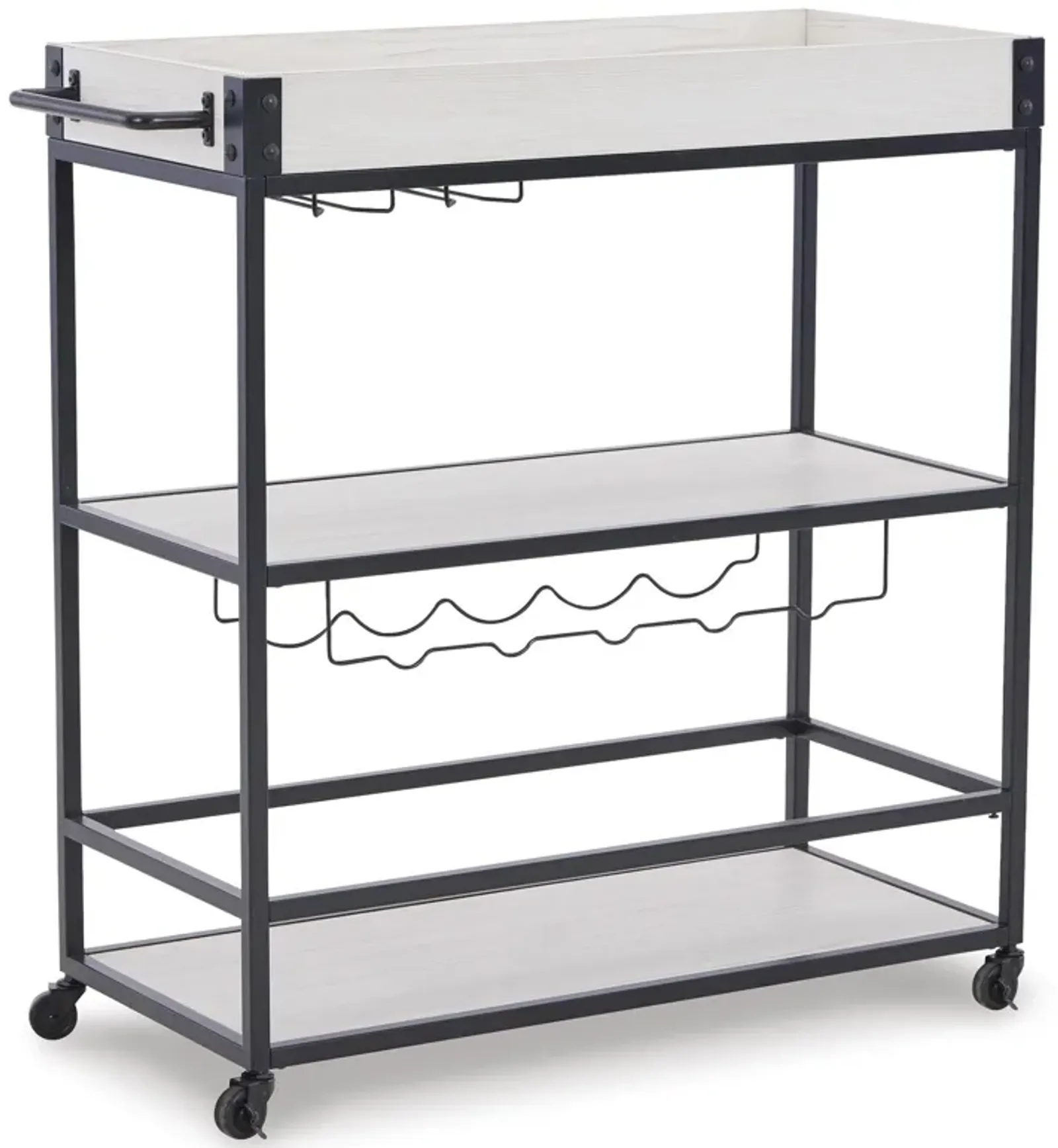 Bayflynn Rolling Bar Cart with Wine Storage