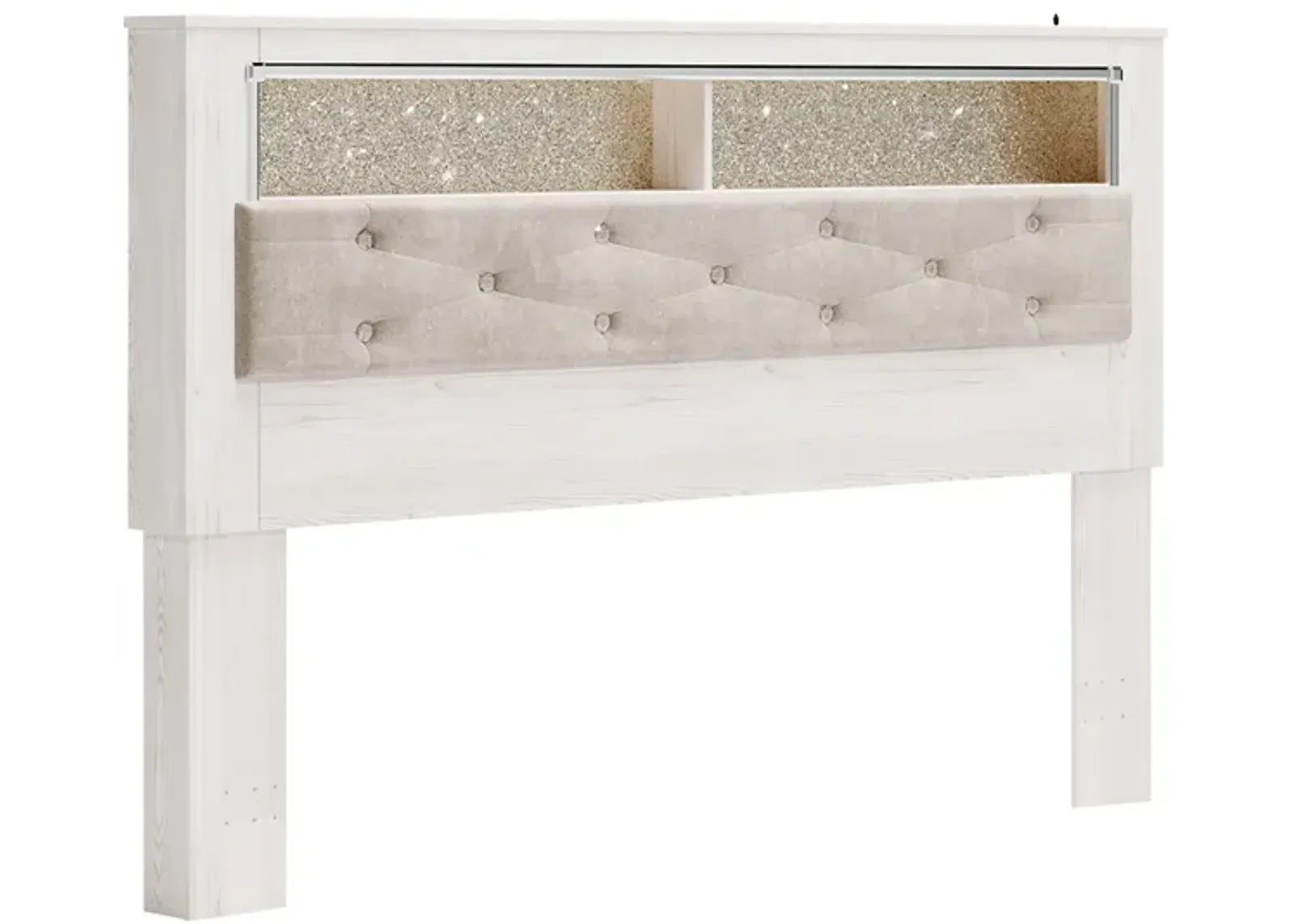 Altyra King Upholstered Panel Bookcase Headboard