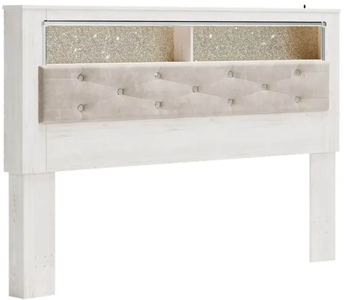 Altyra King Upholstered Panel Bookcase Headboard